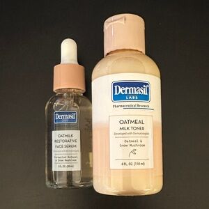 New Dermasil Oatmeal Milk Toner and Oatmilk Restorative Fave Serum Set Bundle